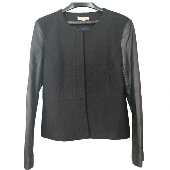 KENAR, Wool & Faux Leather Jacket/Blazer, Size L - Picture 2 of 8